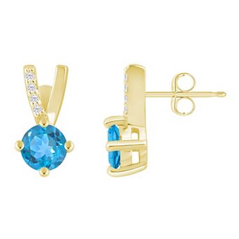 Alyson Layne 10k Gold Round Shape Lab-Grown Diamond Accent Stud Earrings