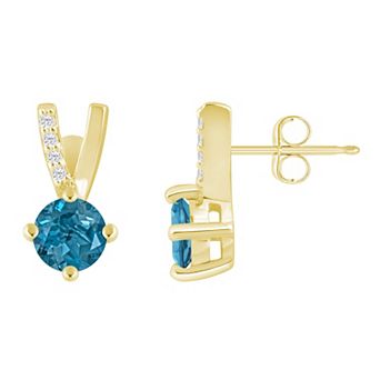 Alyson Layne 10k Gold Round Shape Lab-Grown Diamond Accent Stud Earrings