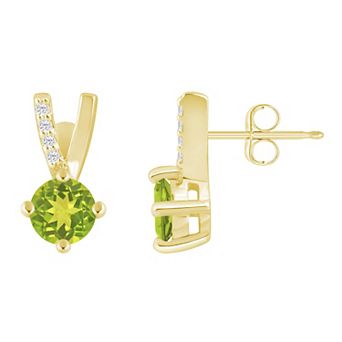 Alyson Layne 10k Gold Round Shape Lab-Grown Diamond Accent Stud Earrings