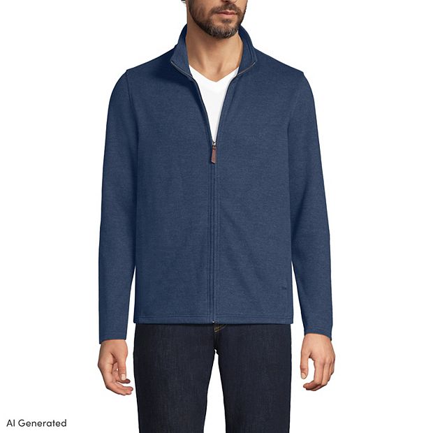 Men's Lands' End Bedford Rib Full Zip Sweater