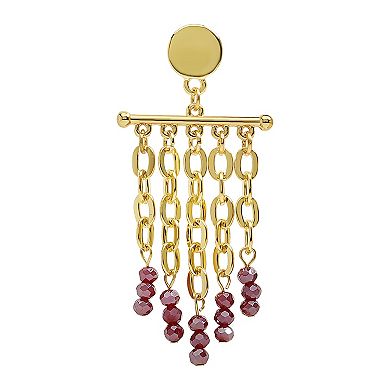 Emberly Gold Tone Bead Fringe Earrings