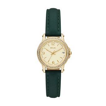 Relic by Fossil Women's Black Leather Strap Watch