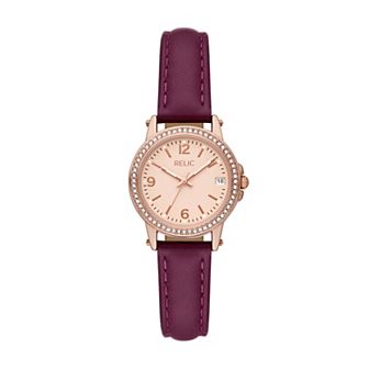 Relic by Fossil Women's Black Leather Strap Watch
