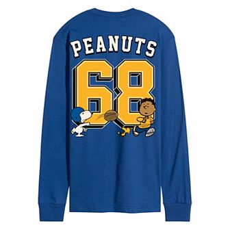 Men's Peanuts Collegiate Football Long Sleeve Graphic Tee