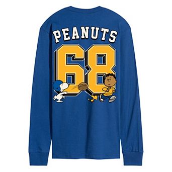 Men's Peanuts Collegiate Football Long Sleeve Graphic Tee