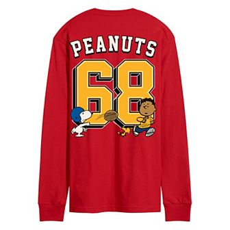 Men's Peanuts Collegiate Football Long Sleeve Graphic Tee