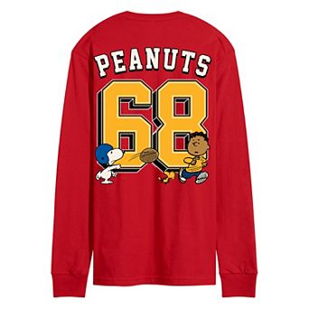 Men's Peanuts Collegiate Football Long Sleeve Graphic Tee