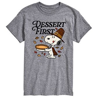 Men's Peanuts Thanksgiving Dessert Time Snoopy Graphic Tee