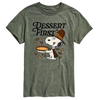 Men's Peanuts Thanksgiving Dessert Time Snoopy Graphic Tee