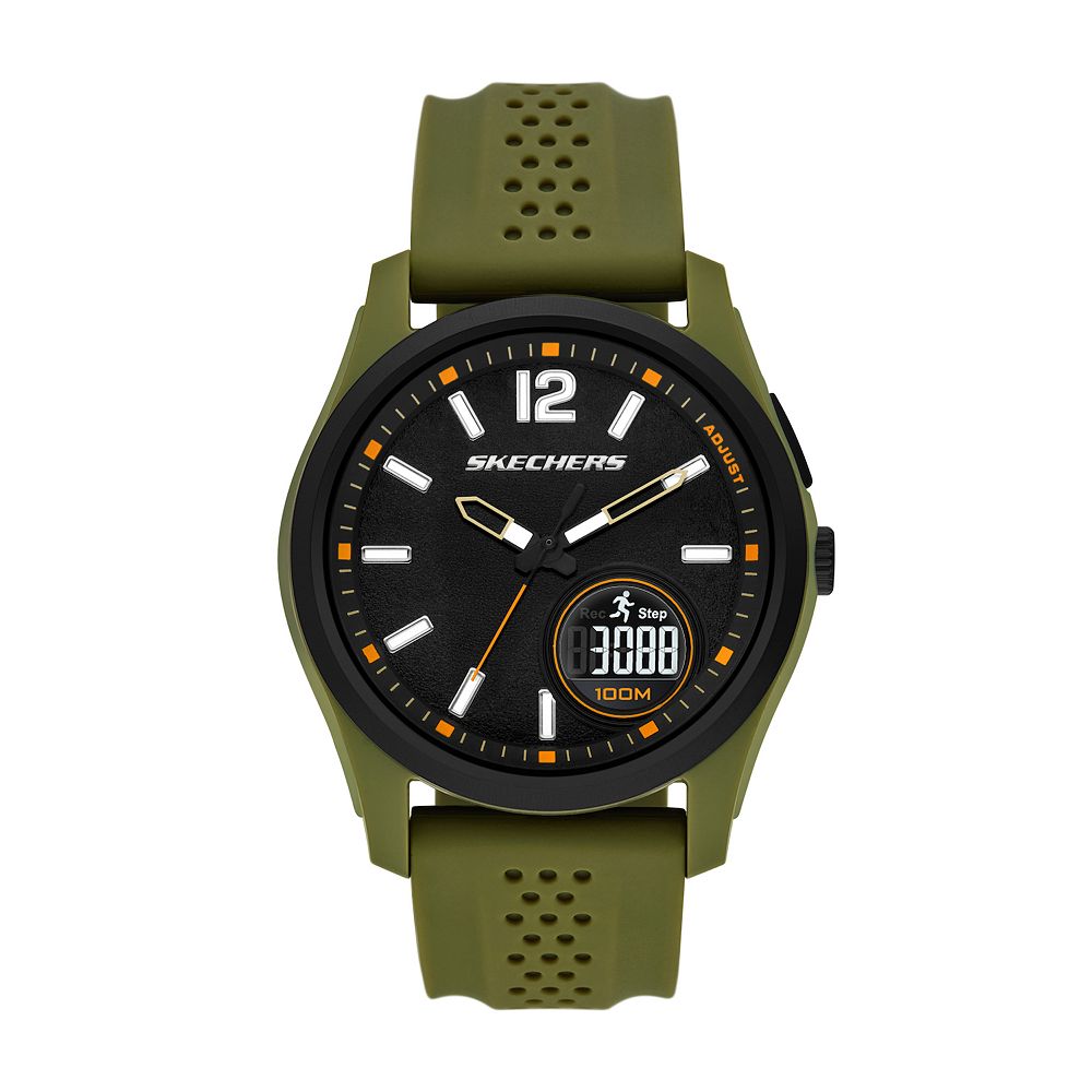 Skechers® Men's 47mm Sellas Silicone Strap Analog-Digital Watch - SR52