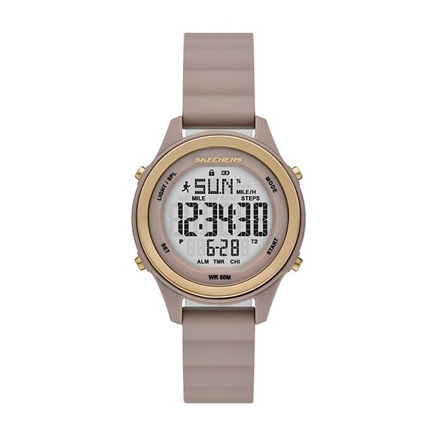 Skechers Fairhaven Women's Digital Silicone Strap Watch, Gray