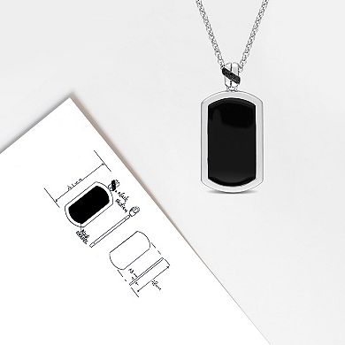 Men's Stella Grace Sterling Silver Diamond Accent Hexagon Pendant Necklace