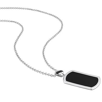 Men's Stella Grace Sterling Silver Diamond Accent Hexagon Pendant Necklace