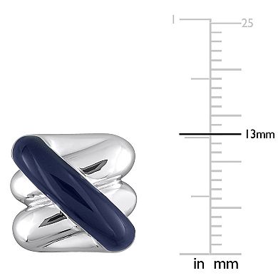 Men's Stella Grace Sterling Silver Crossover Design Cufflinks