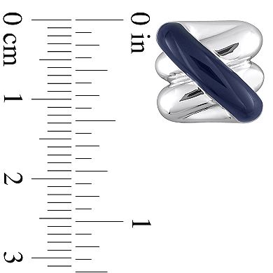 Men's Stella Grace Sterling Silver Crossover Design Cufflinks