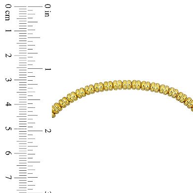 Men's Stella Grace 18k Gold Over Silver & Black Titanium Spring Bead Elastic Bracelet