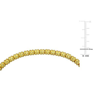 Men's Stella Grace 18k Gold Over Silver & Black Titanium Spring Bead Elastic Bracelet