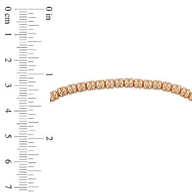 Men's Stella Grace 18k Rose Gold Over Silver & Black Titanium Spring Bead Elastic Bracelet