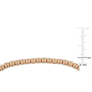 Men's Stella Grace 18k Rose Gold Over Silver & Black Titanium Spring Bead Elastic Bracelet