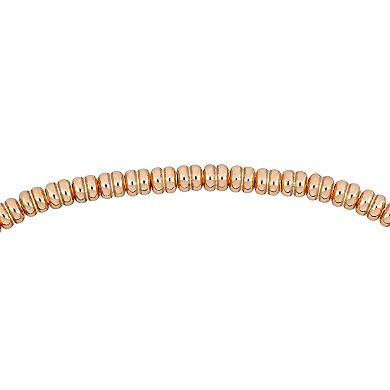 Men's Stella Grace 18k Rose Gold Over Silver & Black Titanium Spring Bead Elastic Bracelet