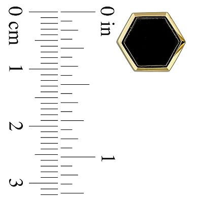 Men's Stella Grace 18k Gold Over Silver 4 1/5 Carat T.W. Gemstone Hexagon Stud Earrings