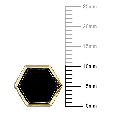 Men's Stella Grace 18k Gold Over Silver 4 1/5 Carat T.W. Gemstone Hexagon Stud Earrings
