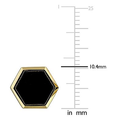 Men's Stella Grace 18k Gold Over Silver 4 1/5 Carat T.W. Gemstone Hexagon Stud Earrings