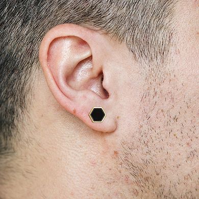 Men's Stella Grace 18k Gold Over Silver 4 1/5 Carat T.W. Gemstone Hexagon Stud Earrings