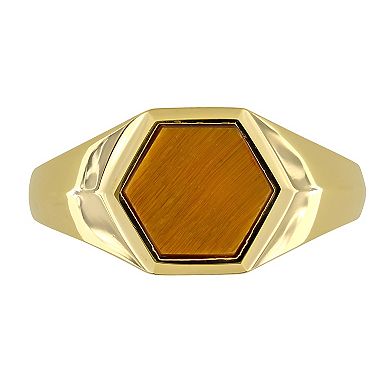 Men's Stella Grace 2 Carat T.W. Tiger Eye Hexagon Ring