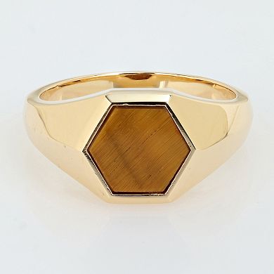 Men's Stella Grace 2 Carat T.W. Tiger Eye Hexagon Ring