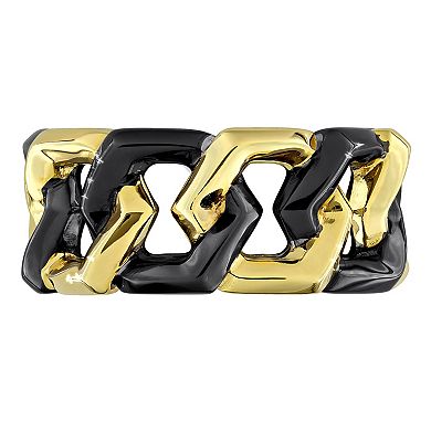 Men's Stella Grace Two Tone 18k Gold Over Silver Link Eternity Ring