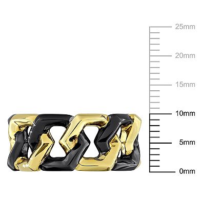 Men's Stella Grace Two Tone 18k Gold Over Silver Link Eternity Ring