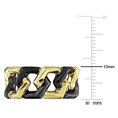 Men's Stella Grace Two Tone 18k Gold Over Silver Link Eternity Ring