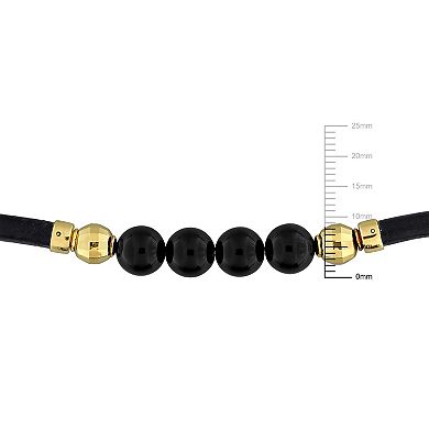 Men's Stella Grace 18k Gold Over Silver Black Onyx Bracelet