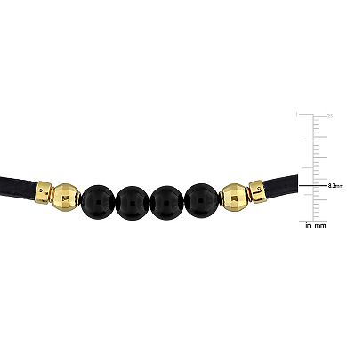 Men's Stella Grace 18k Gold Over Silver Black Onyx Bracelet