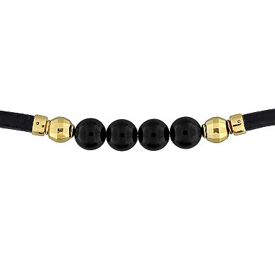 Men's Stella Grace 18k Gold Over Silver Black Onyx Bracelet
