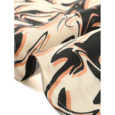 Women's Boho Dresses V Neck 3/4 Sleeve Button Cuff Tie Waist Midi Flowy Shirt Dress with Pockets