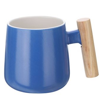 Ceramic Coffee Mug 12.85 Oz Wooden Handle Large Coffee Mugs Handmade Ceramic Tea Cup