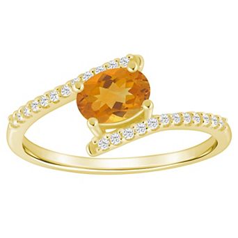 Alyson Layne 10k Yellow Gold Oval Shape 1/6 Carat T.W. Lab-Grown Diamond Ring