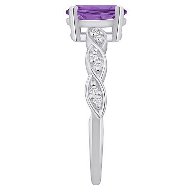 Alyson Layne 10k White Gold Lab-Grown Diamond Accent & Gemstone Ring