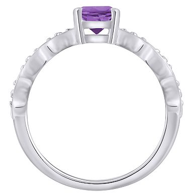 Alyson Layne 10k White Gold Lab-Grown Diamond Accent & Gemstone Ring