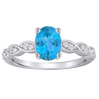 Alyson Layne 10k White Gold Lab-Grown Diamond Accent & Gemstone Ring
