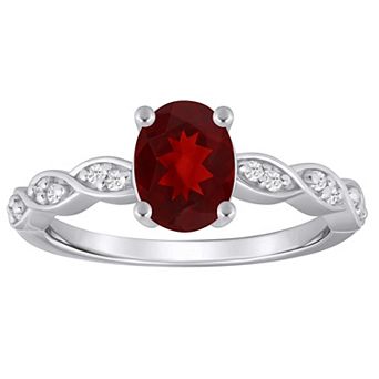 Alyson Layne 10k White Gold Lab-Grown Diamond Accent & Gemstone Ring