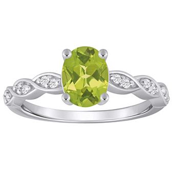 Alyson Layne 10k White Gold Lab-Grown Diamond Accent & Gemstone Ring