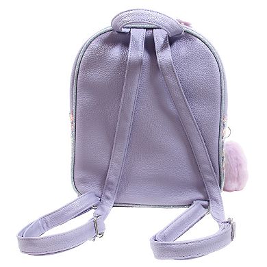 Girls Limited Too Sequin Mini Backpack with Fuzzy Heart Keychain