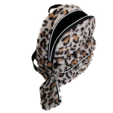 Girls Limited Too Fuzzy Cheetah Mini Backpack & Coin Purse