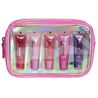 Limited Too 5 pc Shimmer Lipgloss Cosmetic Pouch Set