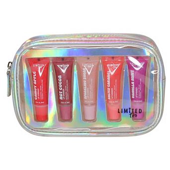 Limited Too 5 pc Shimmer Lipgloss Cosmetic Pouch Set