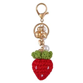 Emberly Crochet Strawberry Bag Charm