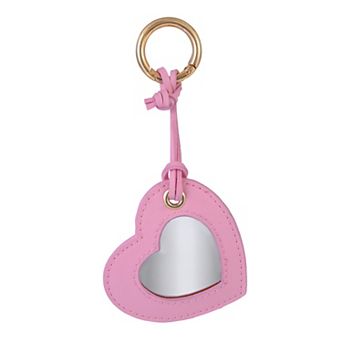 Emberly Pink Heart Mirror Bag Charm